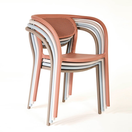 Fauteuil NOON empilable - Bleu Gris