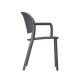 Fauteuil TRENA polypro et fibre de verre empilable - Anthracite