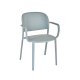 Fauteuil TRENA polypro et fibre de verre empilable - Bleu Gris