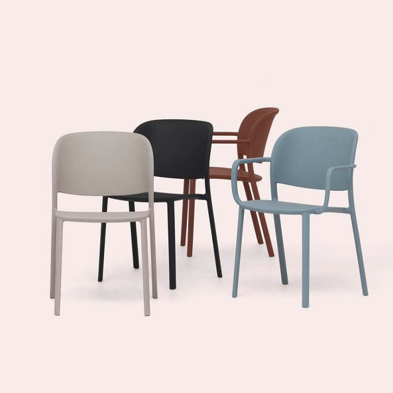 Chaise TRENA polypro et fibre de verre empilable - Anthracite