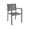 Fauteuil MONACO accoudoirs bois - empilable - Anthracite/Anthracite