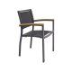Fauteuil MONACO accoudoirs bois - empilable - Anthracite/Anthracite
