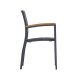Fauteuil MONACO accoudoirs bois - empilable - Anthracite/Anthracite
