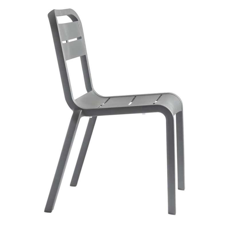 Chaise CANNES en polypro et fibre de verre haute résistance - Anthracite