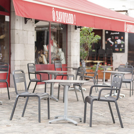 Chaise CANNES en polypro et fibre de verre haute résistance - Anthracite