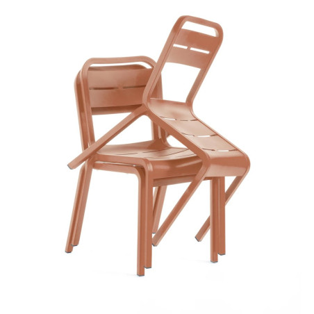 Chaise CANNES en polypro et fibre de verre haute résistance - Terracotta
