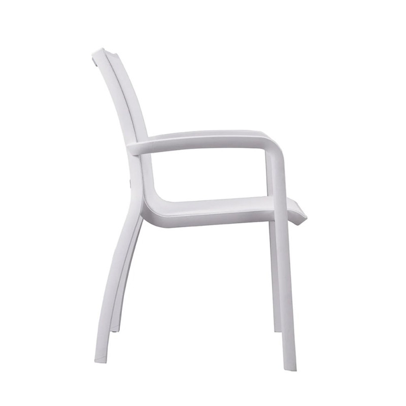Fauteuil SUNSET microban® high-techantibactérien empilable - Blanc glacier/Toile blanche