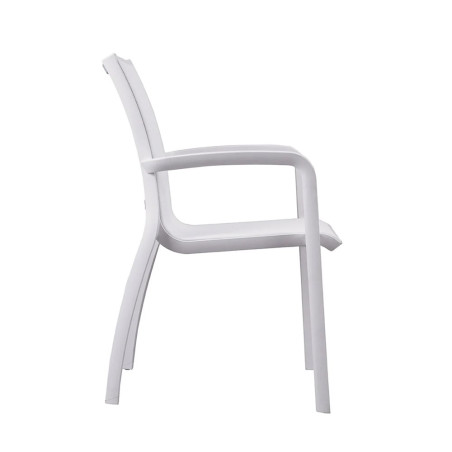 Fauteuil SUNSET microban® high-techantibactérien empilable - Blanc glacier/Toile blanche