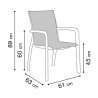 Fauteuil SUNSET microban® high-techantibactérien empilable - Blanc glacier/Toile blanche