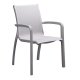 Fauteuil SUNSET microban® high-techantibactérien empilable - Gris Platinium/Toile Gris