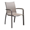 Fauteuil SUNSET microban® high-techantibactérien empilable - Bronze/Toile Cognac