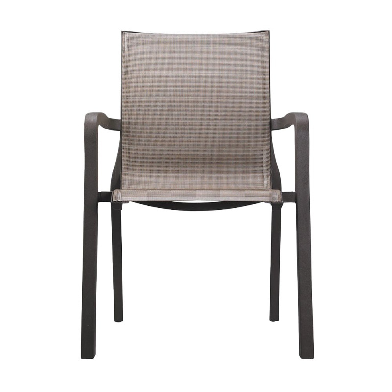 Fauteuil SUNSET microban® high-techantibactérien empilable - Bronze/Toile Cognac