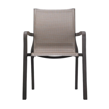 Fauteuil SUNSET microban® high-techantibactérien empilable - Bronze/Toile Cognac
