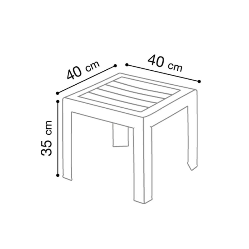 Table basse MIAMI - Lin - 1,7 kg - Hauteur 35 cm - 40x40 cm