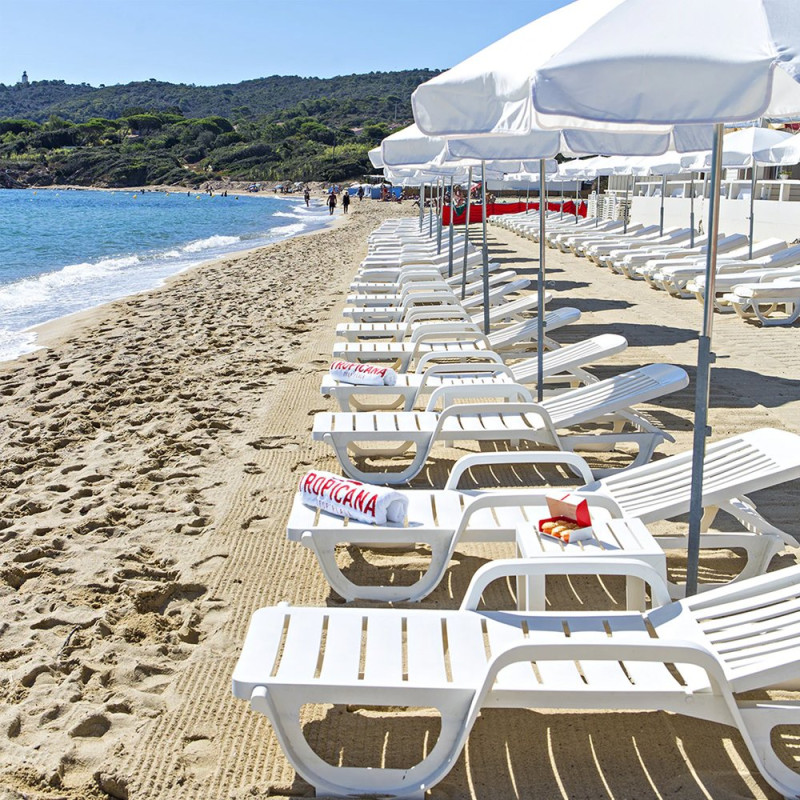 Bain de soleil MIAMI empilable - Blanc - 67x190X42 cm