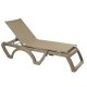 Bain de soleil JAMAICA empilable en résine de syntèse - Taupe / Toile taupe