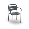 Fauteuil COMO en polypro et fibre de verre empilable - Gris Foncé