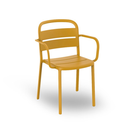 Fauteuil COMO en polypro et fibre de verre empilable - Jaune Toscane