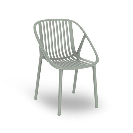 Chaise BINI polypro et fibre de verre empilable - Gris Vert