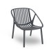 Chaise lounge BINI polypro et fibre de verre empilable - Gris Foncé