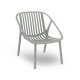 Chaise lounge BINI polypro et fibre de verre empilable - Gris Vert