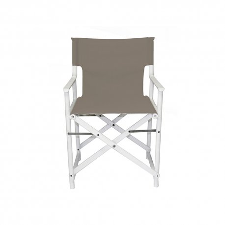 Chaise BOSS pliante - Blanc/Toile Chocolat