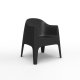 Chaise lounge SOLID en polypropylène empilable - Noir
