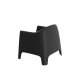 Chaise lounge SOLID en polypropylène empilable - Noir