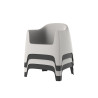 Chaise lounge SOLID en polypropylène empilable - Noir
