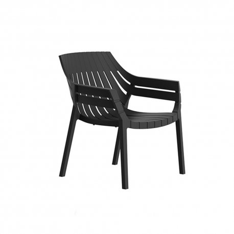 Chaise lounge SPRITZ en polypropylène empilable - Noir