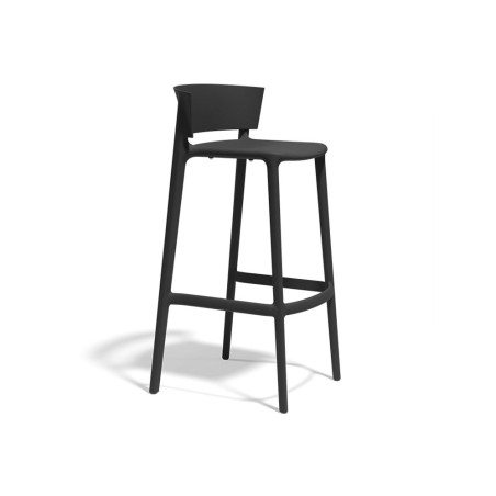Tabouret haut  AFRICA polypro et fibre de verre empilable - Noir
