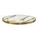 Plateaux de table CERCLE Ø60cm - Ep.30mm - Marbre blanc - Cerclage laiton