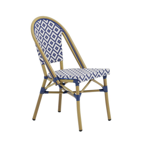 Chaise BALI tressée - Bleu