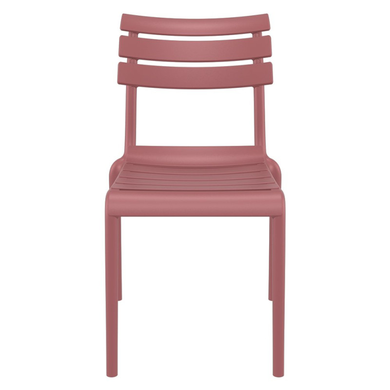Chaise Helen en polypropylène empilable col. Marsala