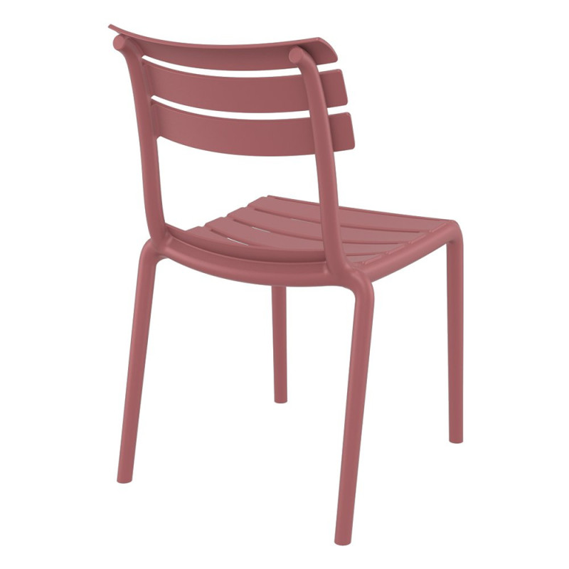 Chaise Helen en polypropylène empilable col. Marsala