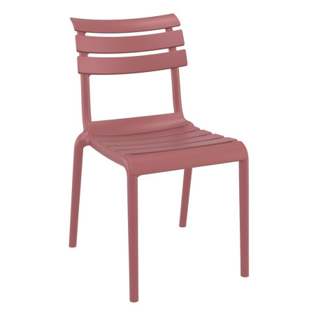 Chaise Helen en polypropylène empilable col. Marsala