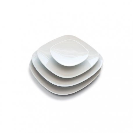 Assiette plate carrée 26x26 cm - Danubio - Porcelaine blanche