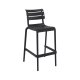 Tabouret Helen en polypro empilable col - Noir