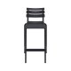 Tabouret Helen en polypro empilable col - Noir
