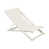 Transat pliant SUNSET empilable en polypropylène renforcé - Blanc glacier / Toile blanche