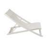 Transat pliant SUNSET empilable en polypropylène renforcé - Blanc glacier / Toile blanche