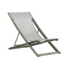 Transat pliant SUNSET empilable en polypropylène renforcé - Lichen / Toile coton