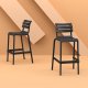 Tabouret Helen en polypro empilable col - Noir
