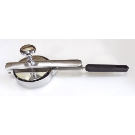 Presse à steak avec pelette diam 10 cm - Ronde - Inox