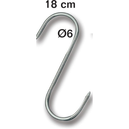Esse de boucher 18 cm - diam 6 mm - Inox