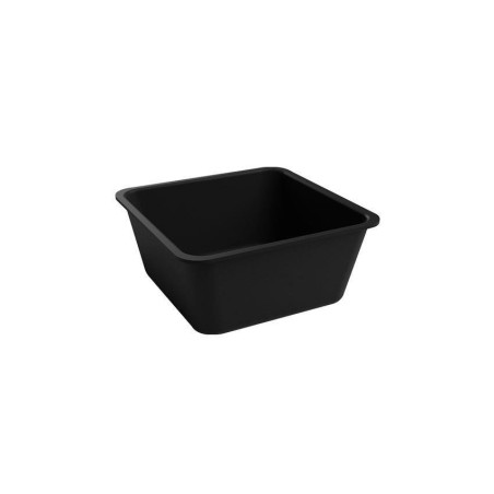 Saladier carré 1,5 L en plexiglass - 180x180x80 mm - Lineoplus Traiteur - Noir