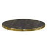 Plateau de table CERCLÉ Ø60cm - Ep.30mm - Aurum - Cerclage laiton