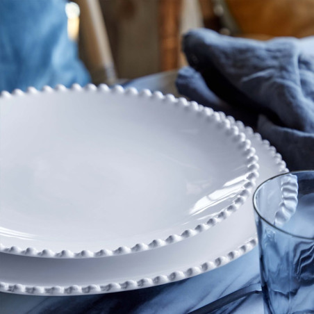 Assiette plate ø 28 cm  en grès - Pearl - Blanc