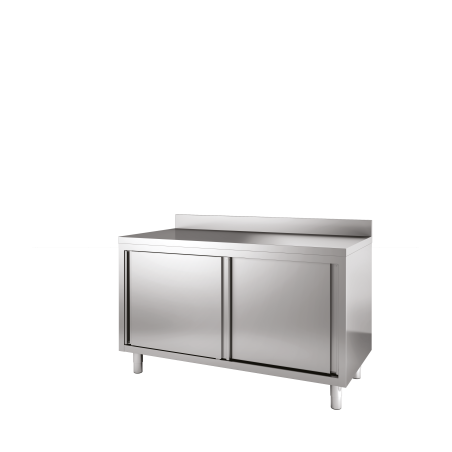 Meuble bas neutre adossé 1000x700x850/900 mm - 2 portes coulissantes