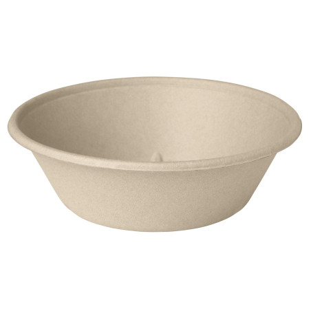 Bagasse bol évasé 1000 ml BioPak - 19,4x19,4x6 cm - couvercle en option